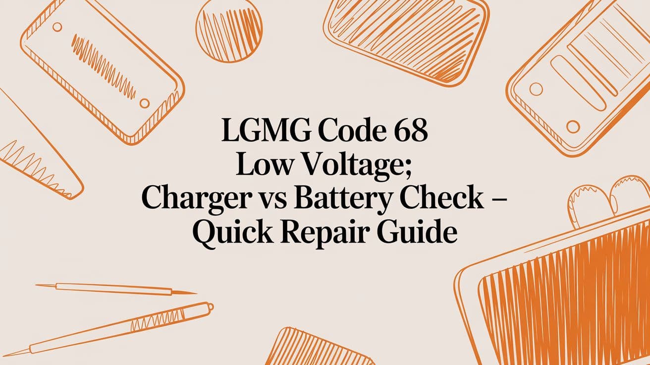 LGMG Code 68 Low Voltage: Charger vs Battery Check Guide